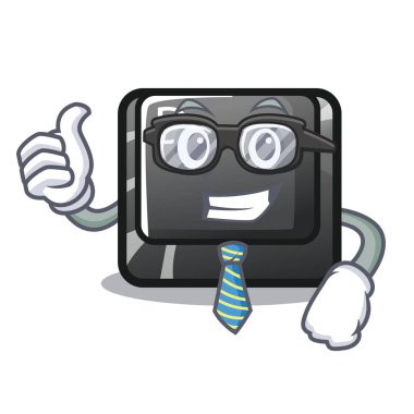 İşadamı düğmesi D karikatür izole