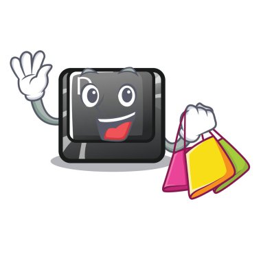 Alışveriş düğmesi D karikatür izole