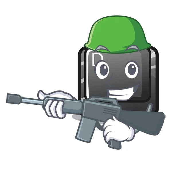 Botón del ejército D en una mascota de la computadora — Vector de stock