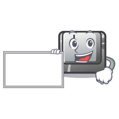 Bir klavye maskotunun üzerindeki tahta düğmesiyle