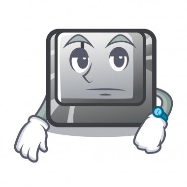 Ben karikatür izole bekleyen düğme