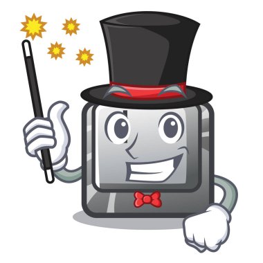 Sihirbaz düğmesi ben karikatür izole