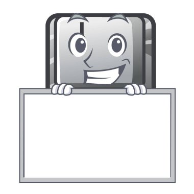 Çizgi film bilgisayarına yüklü tahta düğmesi J ile sırıtarak