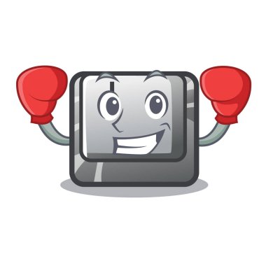 Boks düğmesi J karikatür bilgisayarda yüklü