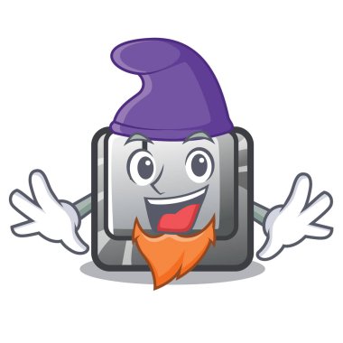 Elf düğmesi J karikatür bilgisayarda yüklü