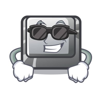 Süper serin düğme J karikatür izole