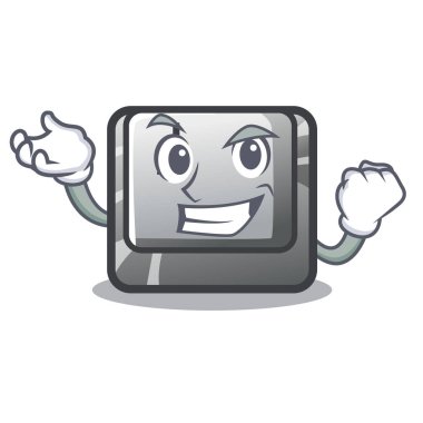 Başarılı düğme J karikatür izole