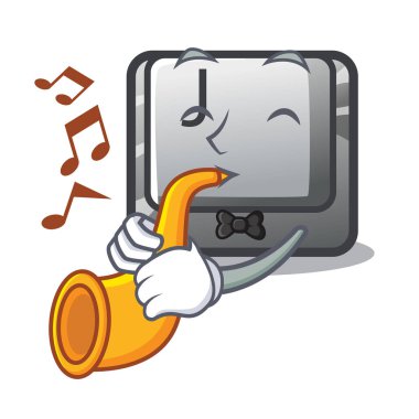 Bir bilgisayar karakterinde trompet tuşu J ile