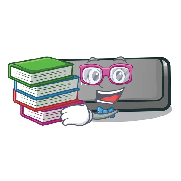 Student mit Buch-Shift-Taste in Cartoon-Spiel installiert — Stockvektor