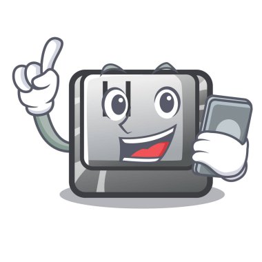 Telefon H düğmesi çizgi film oyununda yüklü