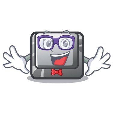 Geek düğmesi H şeklinde karikatür