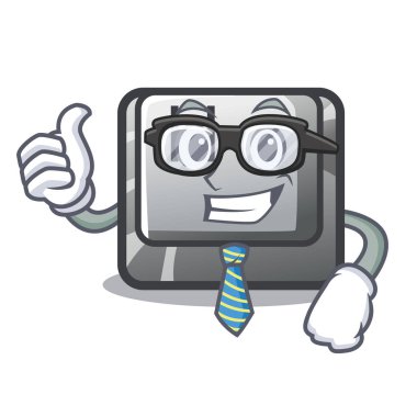 İşadamı düğme H şeklinde karikatür