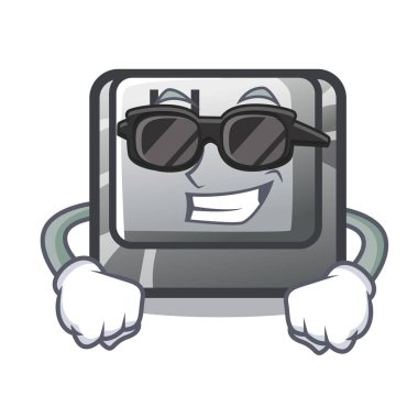 Süper serin düğme H şeklinde karikatür