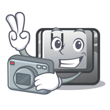 Fotoğrafçı düğmesi H maskot ile izole