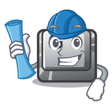 Bir oyun karikatür mimar düğmesi G