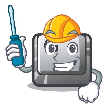 Otomotiv düğmesi G maskot bilgisayara yüklü