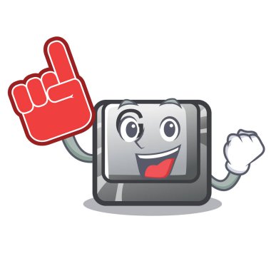 Maskot bilgisayara g yüklü köpük parmak düğmesi