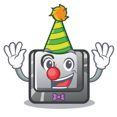 Maskot bilgisayarda yüklü palyaço düğmesi G