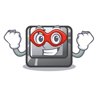 Süper kahraman düğmesi F maskot izole