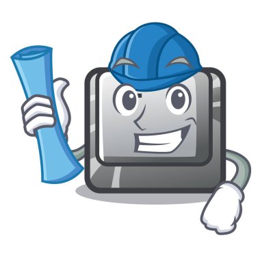 Mimar düğmesi F maskot izole