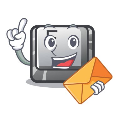 Maskotun F zarf düğmesi ile izole edilmiş