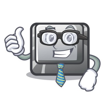 İşadamı düğmesi F maskot izole