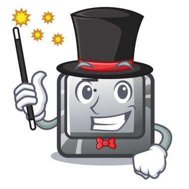 Bir klavye karikatür Sihirbaz düğmesi F