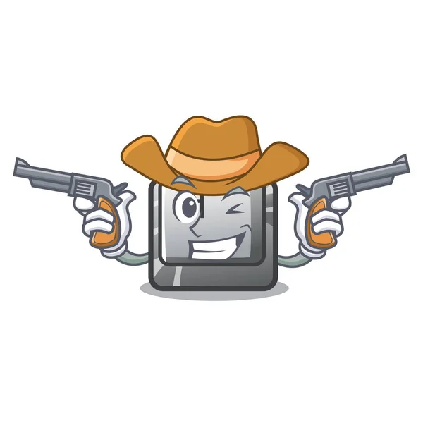 Кнопка Cowboy H установлена в игре мультфильм — стоковый вектор