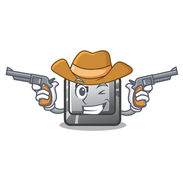 Cowboy botón G aislado en la caricatura — Vector de stock