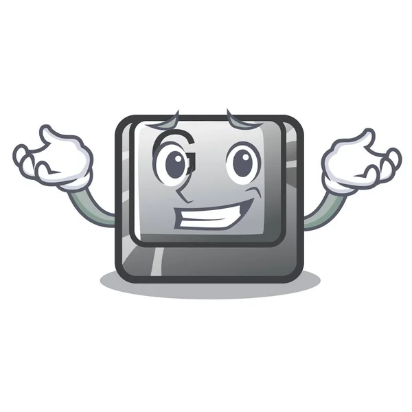 Grinning knop G op een game cartoon — Stockvector