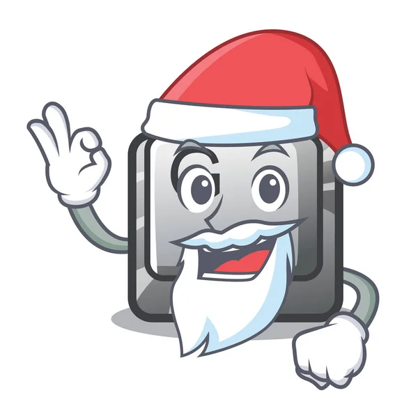 Santa przycisk G zainstalowany na komputerze maskotka — Wektor stockowy