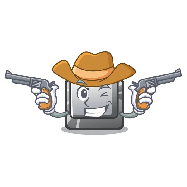 Cowboy F-knop in de teken vorm — Stockvector
