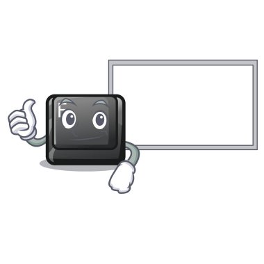 Karakterile izole edilmiş pano düğmesi E ile başparmak