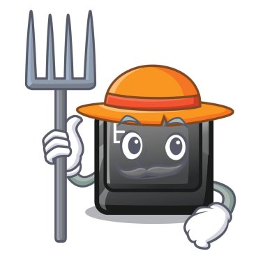 Çiftçi düğmesi E karakteri ile izole