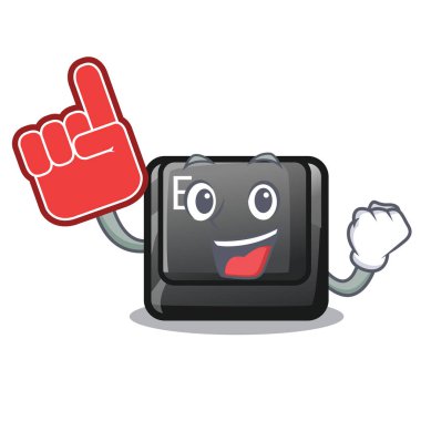 Köpük parmak düğmesi E bir oyun karikatür