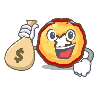 Para çantası karikatür elma cipsiyle.