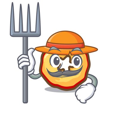 Bir kase çiftçi karikatür elma cipsi