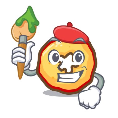 Bir kase sanatçı karikatür elma cipsi