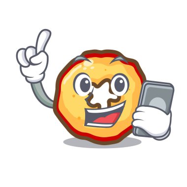 Telefon çizgi filminde elma cipsi kasesinde