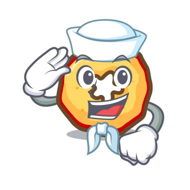 Bir kase içinde Denizci karikatür elma cipsi