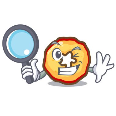 Maskot ile izole Dedektif elma cipsi