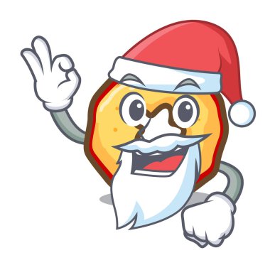 Bir karikatür buzdolabında Santa elma cips