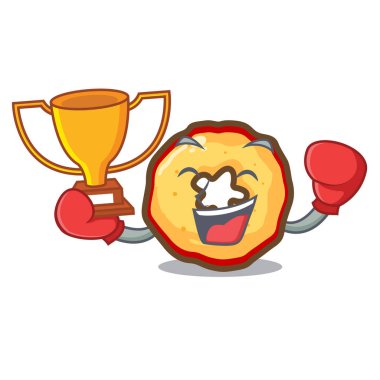 Bir karikatür buzdolabında boks kazanan elma cipsi