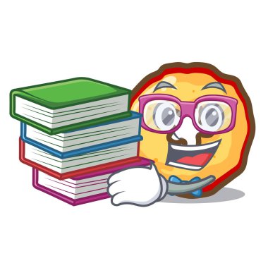 Bir karikatür buzdolabında kitap elma cipsi ile Öğrenci