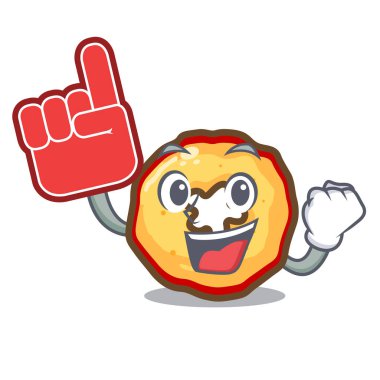 Bir karikatür buzdolabında köpük parmak elma cipsi