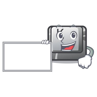 K tuşu maskotla izole edilmiş.