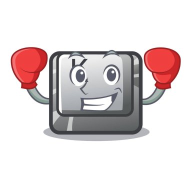 Boks düğmesi K maskot ile izole