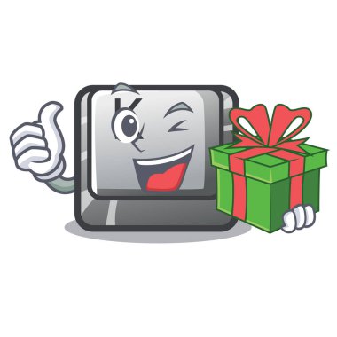 Bir karakter bilgisayarında hediye düğmesi K ile