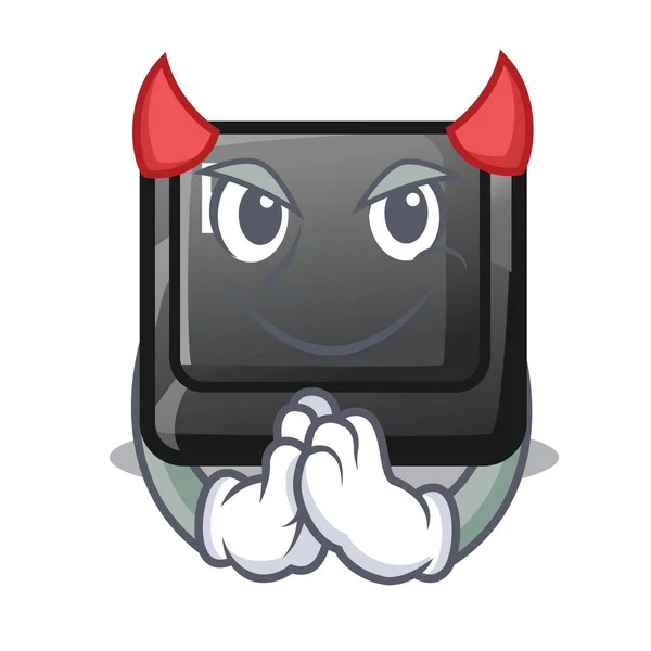 Diabo botão E na forma de mascote —  Vetores de Stock