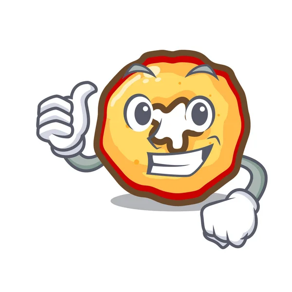 Polegares até chips de maçã isolados com a mascote — Vetor de Stock